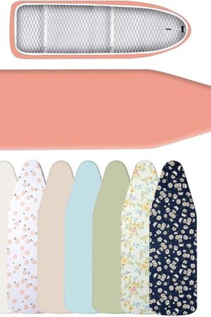 Custom Ironing Board Cover Personalized Iron Pad Covers with Elastic Edge, Hook and Loop Fastener Strap with Text Name Scorch Resistant Padding for Home Ironing Laundries Clothing Store