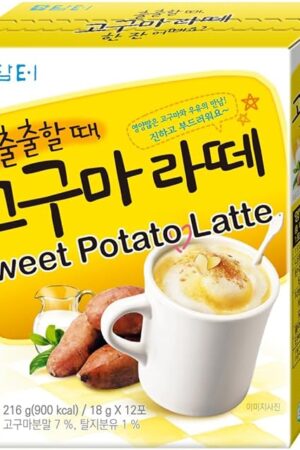 Damtuh Instant Sweet Potato Latte 18g x 12 Count - Powdered Sweet Potato Latte, Caffeine Free Meal Coffee Replacement