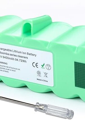 6400mAh Rechargeable Lithium ion Battery for Roomba 960 980 981 970 965 801 805 850 860 877 890 891 895 700 760 780 790 695 690 685 680 677 675 671 670 665 652 640 614 615 14.8V/94.72Wh