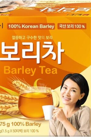 Damtuh Korean Barley Tea – Roasted Boricha Mugicha, Nutty Herbal Tea, Caffeine-Free, 50 Tea Bags (1.5g each)