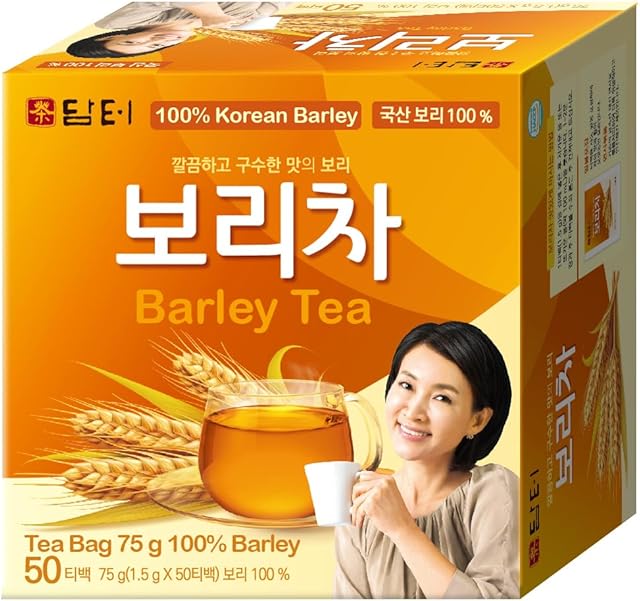 Damtuh Korean Barley Tea – Roasted Boricha Mugicha, Nutty Herbal Tea, Caffeine-Free, 50 Tea Bags (1.5g each)