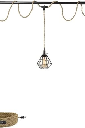 3-Light Hanging Light Plug in Pendant Light Vintage 3-Light Hanging Lamp