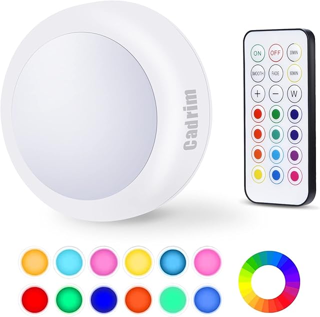 Cadrim Puck Lights LED Color Changing Under Cabinet Lights