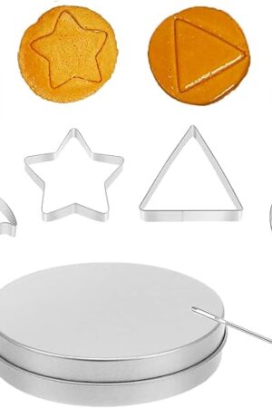 Dalgona Candy Mold Kit | Stainless Steel Cookie Cutters Biscuit Molds,Chocolate Mold,Cookie Cutter,Sugar Biscuit Kit, DIY Sugar Cookie Mold Set for Halloween Party, Korean Drama Baking Supplie (6 Set)