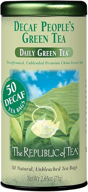 The Republic of Tea - Decaf The Peoples Green Tea, 50 Tea Bags, Tin | Gourmet Tea | Decaffeinated