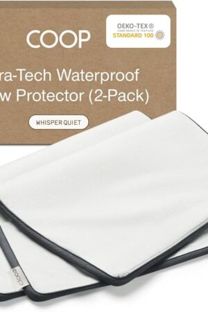Coop Home Goods Ultra-Tech Pillow Protector for Memory Foam Pillows, Waterproof, Pack of 2 Queen Size Pillow Covers, Oeko-Tex Certified, Breathable, Zippered Covers, Machine Washable
