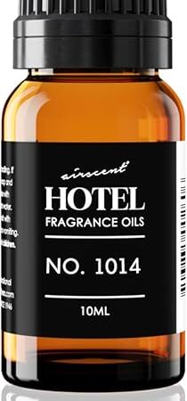 AirScent Hotel Diffuser Oil No. 1014 - Premium Fragrance Oil for Ultrasonic and Waterless Diffusers and Crafting - 10 mL, 0.34 fl oz Glass Dropper Bottle - Lemon, Bergamot & Sea Breeze