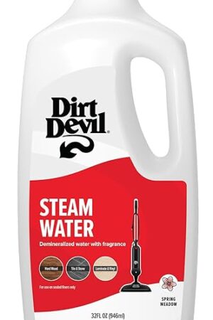 Dirt Devil Steam Water Hard Floor Cleaner, 32 oz., Spring Meadow Scent, Natural Hard Floor Demineralized Water Cleaner, For Use on Sealed Hard Floors, Pair with Dirt Devil Steam Mop