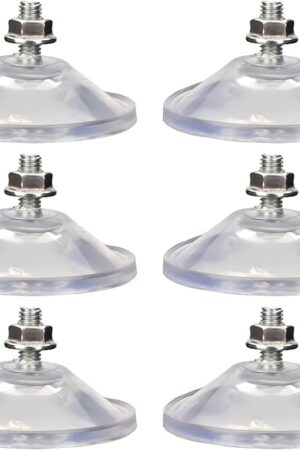 AccEncyc 6 Pcs Clear PVC Glass Suction Holder Suction Cup