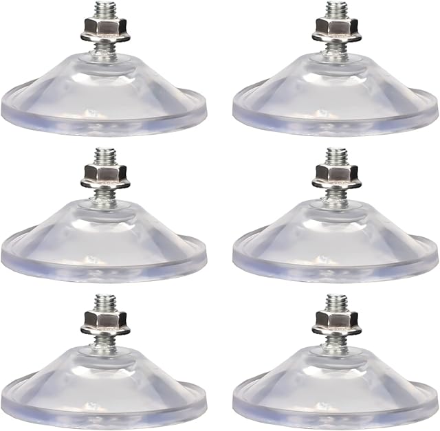 AccEncyc 6 Pcs Clear PVC Glass Suction Holder Suction Cup