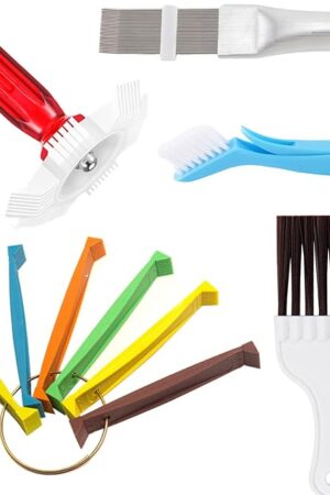 5 Piece Air Conditioner Fin Cleaner Set: Includes 3 Fin Straightening Combs and 2 Coil Cleaning Brushes - Perfect for Air Conditioner, Refrigerator, Evaporator, and Radiator Repair