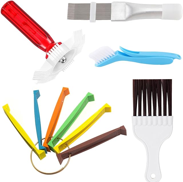 5 Piece Air Conditioner Fin Cleaner Set: Includes 3 Fin Straightening Combs and 2 Coil Cleaning Brushes - Perfect for Air Conditioner, Refrigerator, Evaporator, and Radiator Repair