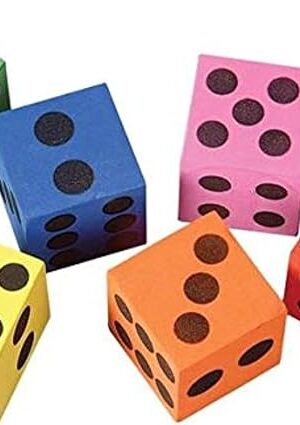 The Rhode Island Novelty ~ 12 ~ Foam Dice ~ 1.5 Inch ~ Games Math Teaching ~ New