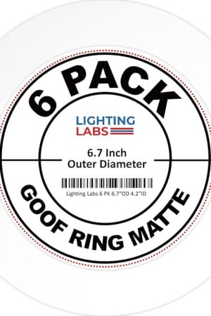 6 Pack Matte White Goof Trim Ring for 4" Inch Recessed Can Lighting Down Light, Outer Diameter 6.7 Inches, Inner Diameter 4.2 Inches