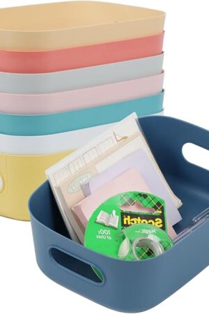 8 Pack Small Drawer Organizer Bins, Plastic Storage Bins Storage Containers for Kitchen Pantry Bathroom Cabinet Organization and Storage Bin Organizing Boxes