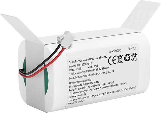 Battery Replacement for Lefant, Compatible with Lefant M210 M210B M210P M213 M213S Robot Vacuum Cleaner 1800mAh12.8V Li-ion Battery