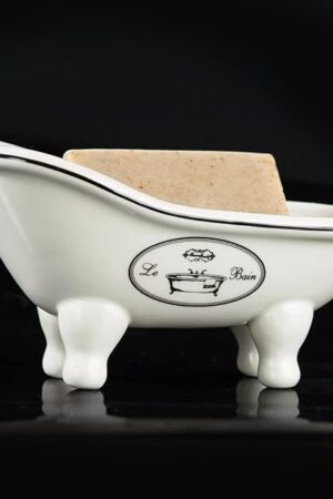 1 Piece 5.6" Ceramic Mini Clawfoot Slipper Bathtub Soap Dish Vintage Decortative Bathroom Soap Dish