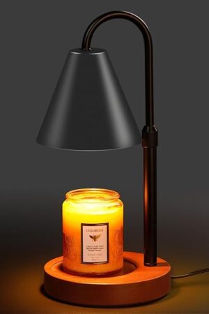 Candle Warmer Lamp with Timer Dimmable, Christmas Birthday Gifts for Women Mom, Vintage Candle Lamp, Black Candle Warmer for Jar Scented Candles, Home Decor, Wax Melt Warmer with 2 Bulbs