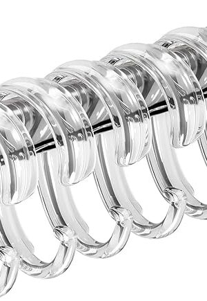 C-Shape Clear Shower Curtain Hooks for Shower Curtain, 12PCS Plastic Smooth Sliding Anti-Drop Shower Curtain Rings, Rust Resistant Decorative Shower Curtain Hooks for Bathroom,Kitchen,Bedroom