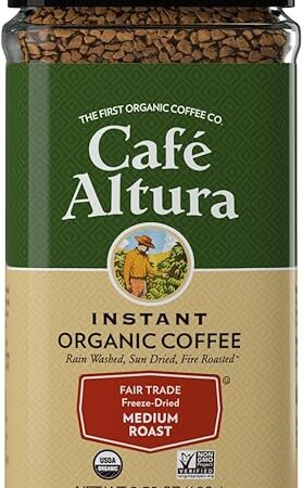 Cafe Altura Freeze Dried Instant Organic Coffee, 3.53 oz Jar (Pack Of 2)