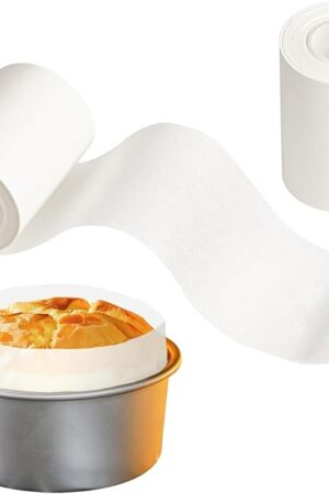 Baking Parchment Paper Side Liners - 2.95 in x 131.23 ft Cake Pan Side Liner Roll Parchment Paper Strips for Round Cake Pans, Cheesecake Springform Pan, Heat Resistant Kitchen Paper