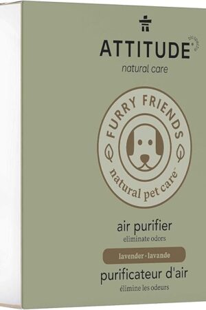 ATTITUDE Air Purifier with Activated Carbon Filter, Plant- and Mineral-Based Ingredients, Traps Pet Odors and Pollutants, Vegan and Cruelty-free, Lavender, 8 Ounces