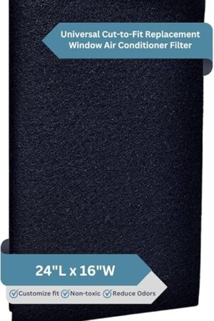 Activated Carbon Air Filter Pad - 24"x16" Cut To Fit AC & Furnace Filter - Removes Dust, Pollen, Pet Odors & VOCs, Versatile for Window Units, RV, Air Purifier, & Vents, Made in USA