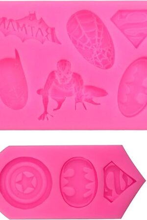 2 Pieces Superhero Themed Silicone Molds for Cookie, Fondant, Candy and Chocolate