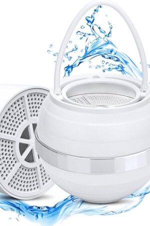 Bath Filter for Tub - Bathtub Water Filter for Softer Skin & Hair, 8 Stages Hotel Grade Filtration Bath Water Filter,2,500 Gal of Filtration, BPA Free, Easy to Install（White）
