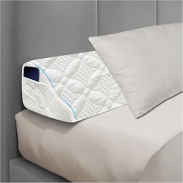 Bed Wedge Pillow Headboard, Ultra Soft Wedge Gap for King Size Bed, Memory Foam Bed Crack Pillow with Washable Cover, 76" x 10" x 6"