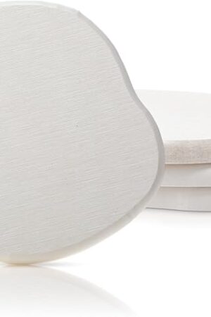 Diatomaceous Earth Coasters Set of 4，Cool Absorbent Quick-Dry Drink Coasters for Desks, Cute Modern Stone Design with Stylish White Aesthetic，4 Removable Scratch Protection Pads Per Coaster