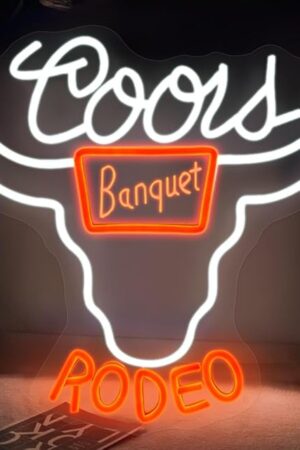 Beer Neon Sign Bar Sign, Western Decor Cowboy Neon Sign, Neon Signs for Man Cave Wall Decor with Dimmable Switch USB Power Suitable for Christmas Birthday Party Gift (14.6 X 13.4 inch)