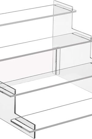 4 Tier Acrylic Display Risers, Perfume Organizer Stand, Cupcake Stand Holder, Clear Shelf Risers for Display Stands for Funko POP Figure, Dessert Shelves for Party, Decoration