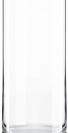 CYS Excel Clear Glass Cylinder Vase (H:12" D:4") | Multiple Size Choices Glass Flower Vase Centerpieces | Hurricane Floating Candle Holder