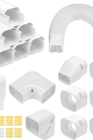 Cenipar 3" W 11Ft Mini Split Line Set Cover Weather-Resistant, Durable Protection for Mini Split AC and Heat Pump Systems, Easy Installation (White)