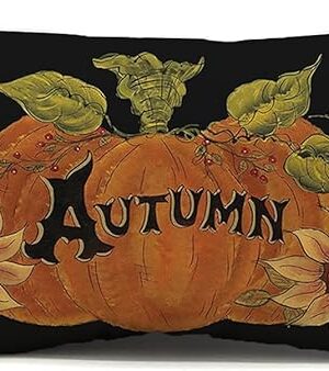 Autumn Pumpkin Throw Pillow Cover 12x20 Inch Seasonal Fall Thanksgiving Sunflowers Outdoor Fall Pillows Decorative Lumbar Throw Pillows