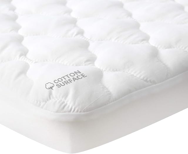 Waterproof Pack and Play Mattress Pad Sheets Fitted, Cotton Fabric Pack and Play Protector, Fits Graco Play Yard, Baby Mini Crib Sheet Cover