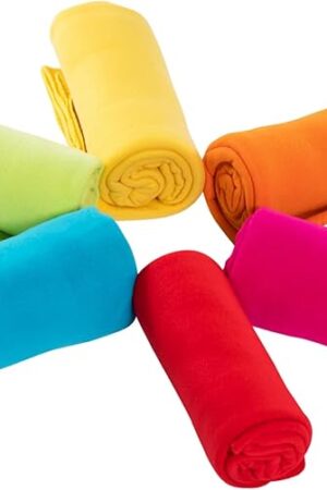 CAI TENG Fleece Throw Blankets Multicolor Pack of 6, 50 x 60 inch