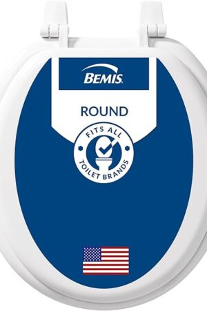 Bemis 400TTA Economy Durable Wood Toilet Seat, Made in USA, Round, White