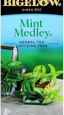 Bigelow Mint Medley Herbal Tea Bags 28-Count Box (Pack of 1) Mint Tea Bags Peppermint & Spearmint Herbal Tea All Natural Gluten Free