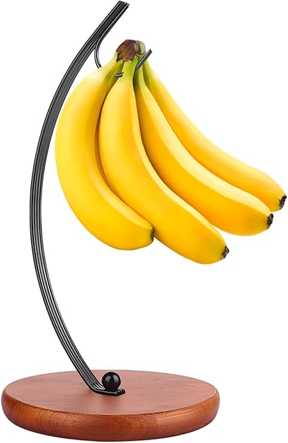 Banana Holder Stand - Hanging Hook Stands, Banana Hanger Hook Stand for Kitchen Counter (Modern, Black) U4