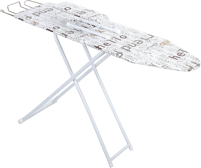 42 inch Full-Size Foldable Ironing Board, Height Adjustable Tabletop Ironing Board with Anti-Slip Feet, Household Extended Ironing Board Outside with Heat-Resistant Cover n White