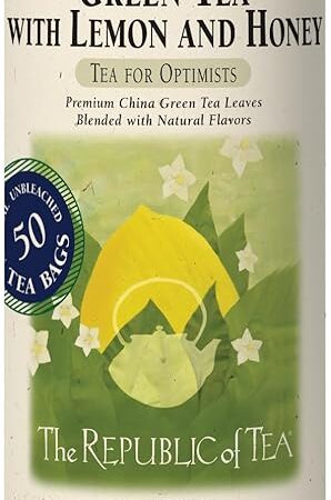 The Republic of Tea – Green Tea with Lemon and Honey Tea Bags, Low Caffeine, 50 Servings