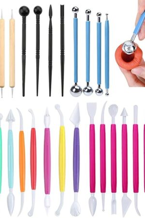 31pcs Fondant Cake Modeling Decorating Hand Sculpting Tools Kit for Cookie Cake Decorating, Sugarcraft Sculpture Pottery