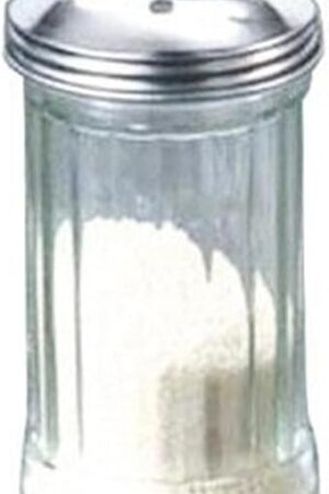 American Metalcraft GLA319 12 oz Glass Cheese Shaker w/Extra Large Holes Lid