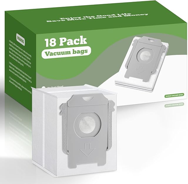 VBN 18 Pack Replacement Parts Bags, Compatible with irobot Roomba i & s & j Series i7+, i1+,i3+, i4+, i5+,i6+, j7+, S9+,Combo j8+ Clean Base Automatic Dirt Disposal Bags
