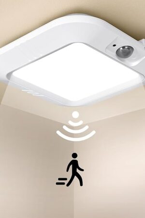 Battery Operated Ceiling Light, Motion Sensor Light Indoor, Motion Activated for Bathroom Stair Hallway Shed Laundry Daylight Auto On/Off