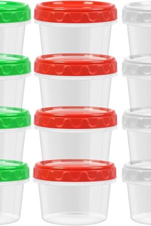 8 oz Small Freezer Containers with Lids Stackable Plastic Food Storage Container 1 Cup Meal Prep Bowls Airtight Dishwasher Safe,12-pack