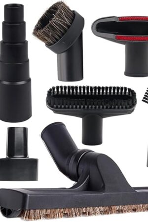 8 Pcs Vacuum Attachments for Shop Vac Accessories - 2 1/2" to 1 1/4" and 1 7/8" to 1" Universal Vacuum Hose Adapter, 1 1/4" Vacuum Brush Crevice Tool Vacuum Cleaner Accessories