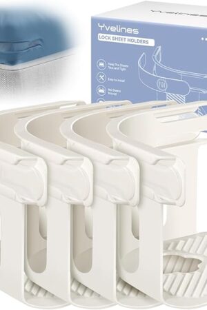 YVELINES Lock Bed Sheet Holders for All Sheet Sizes, Fitted Sheet Straps Keep Sheets Firm & Tight Easy One-Time Installation